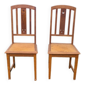 Pair of art and kraft chairs