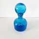 Bouteille - carafe italienne Empoli bleue fleur de lys 1960