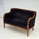 1950s, Danish art deco 2-seater sofa, ash wood, furniture velour.
