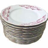12 flat porcelain plates