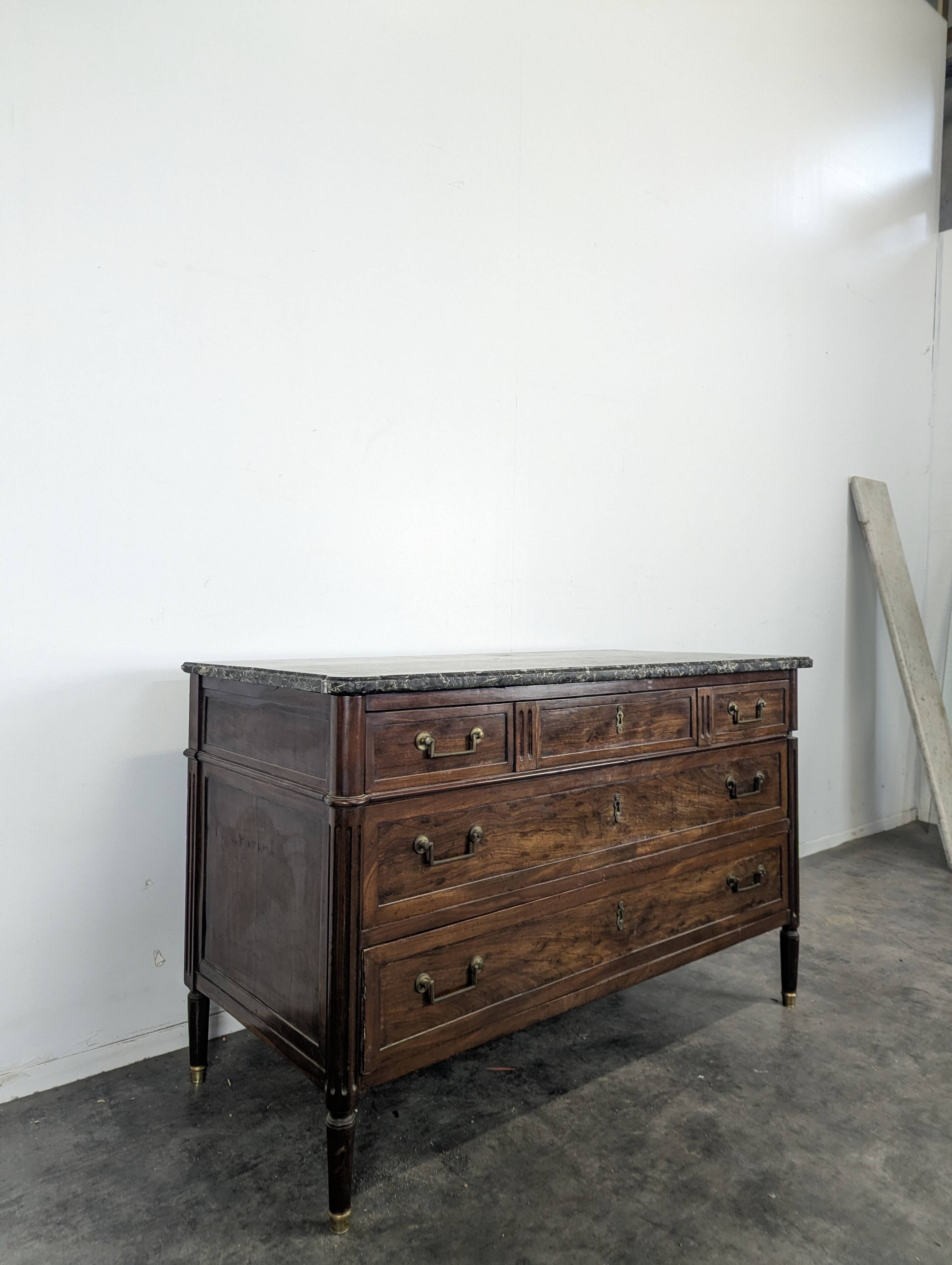 Louis XVI period commode in mahogany
