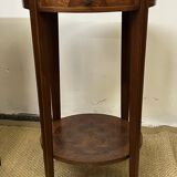 Pedestal table / Round seat in wood marquetry