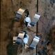 Pair of 70s chrome metal wall lights