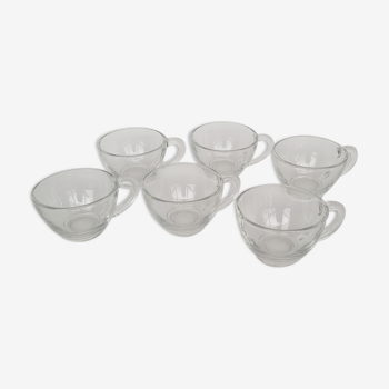 Set 6 clear glass espresso cups