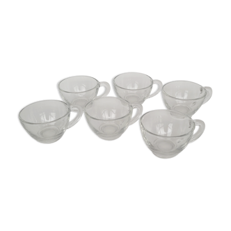 Lot 6 tasses expresso en verre transparent