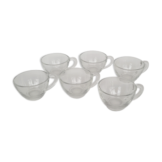 Set 6 clear glass espresso cups