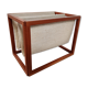 Porte revue scandinave en teck et toile de jute, Danemark années 60/70