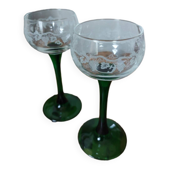 Old Alsatian white wine glass