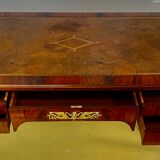 Empire flat desk, mahogany, double-sided, gilded bronzes