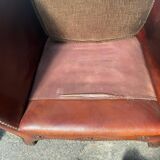 Lounge chairs and ottoman attributed to Otto Schultz for Boet AB, Sweden, 1930s, set of 3