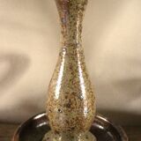 Vintage pyrite cave rat stoneware candlestick