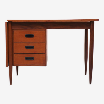 Danish teak drop leaf writing desk by arne vodder, 1960s