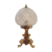 Lampe ananas verre et bronze
