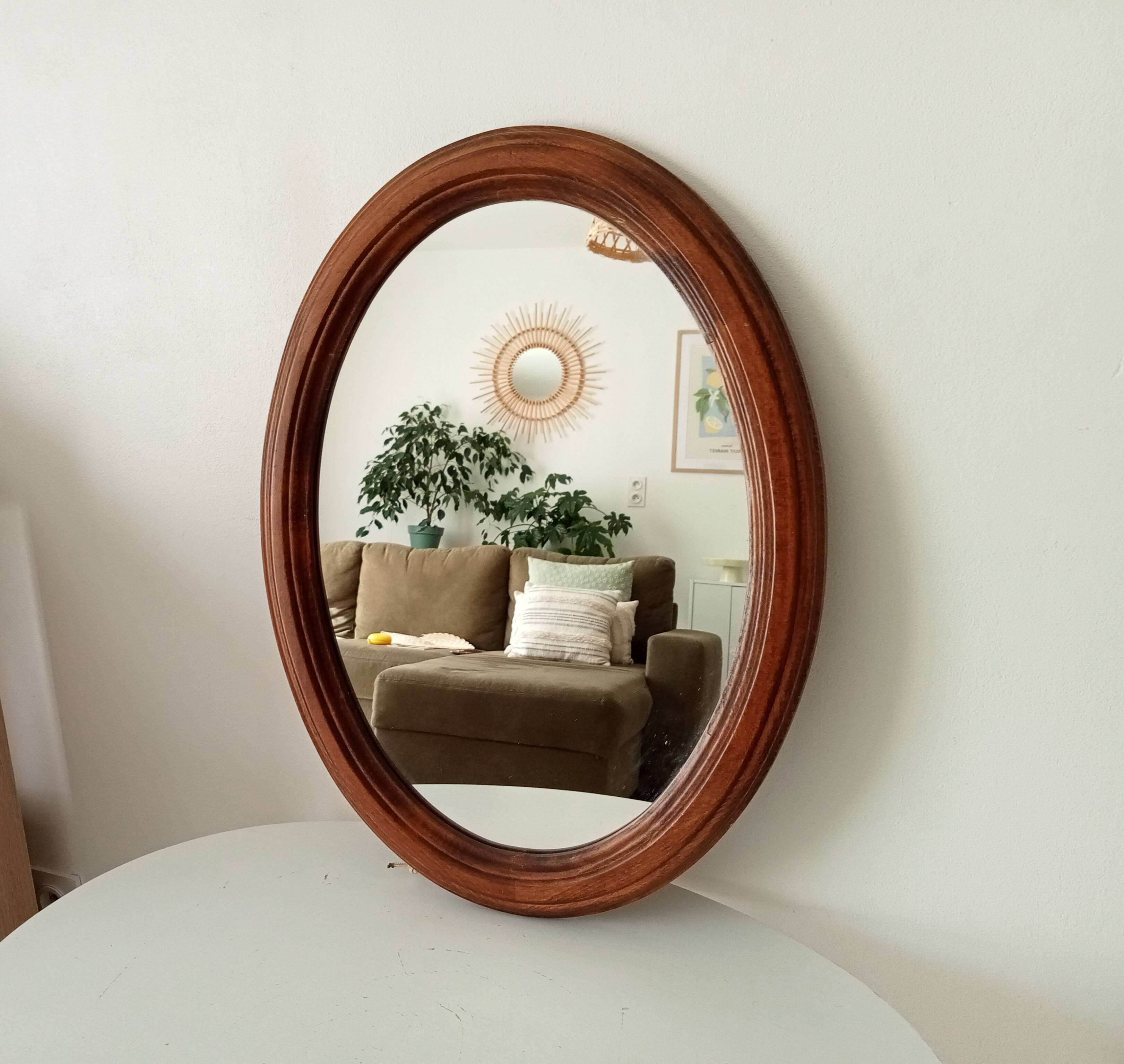 Vintage solid wood mirror