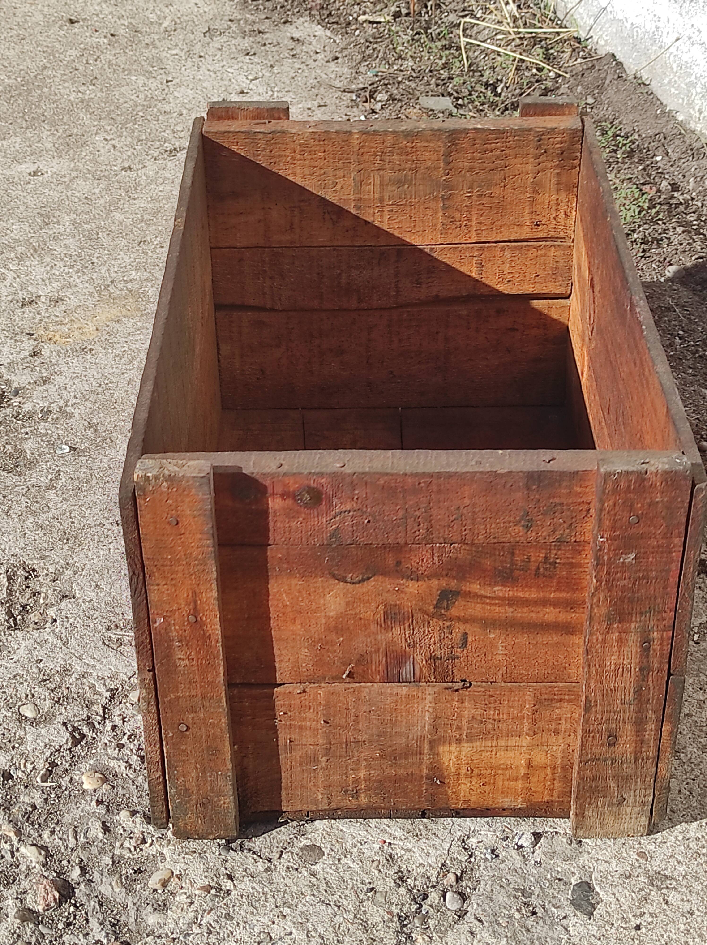 Old open bass drum made of vintage industrial fir wood