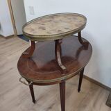 Tea table style louis xvi wood and bronze