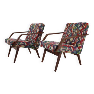 Paire de fauteuils restaurés des années 1960, Tchécoslovaquie