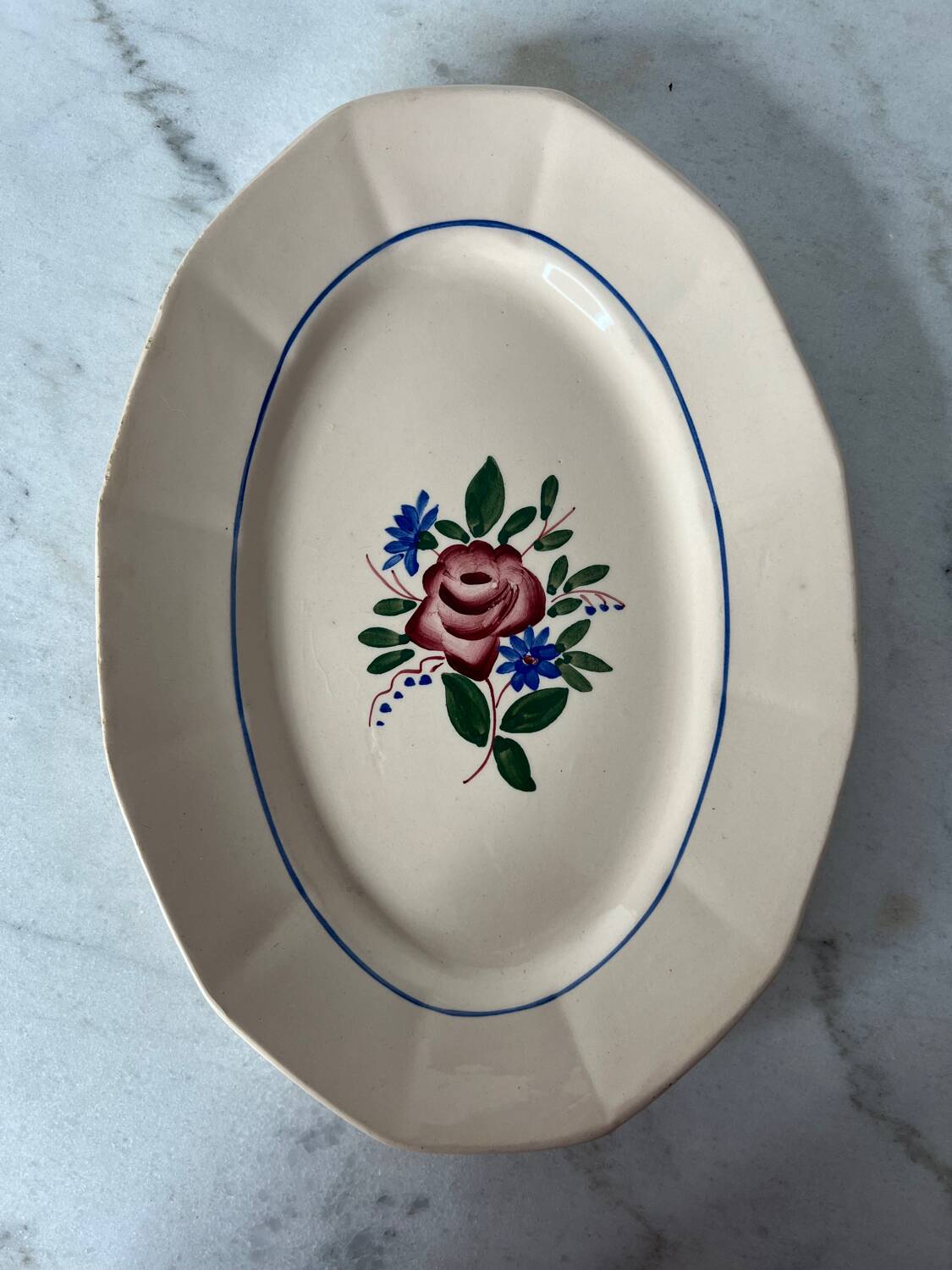 Hand painted dish, Sarreguemines Digoin