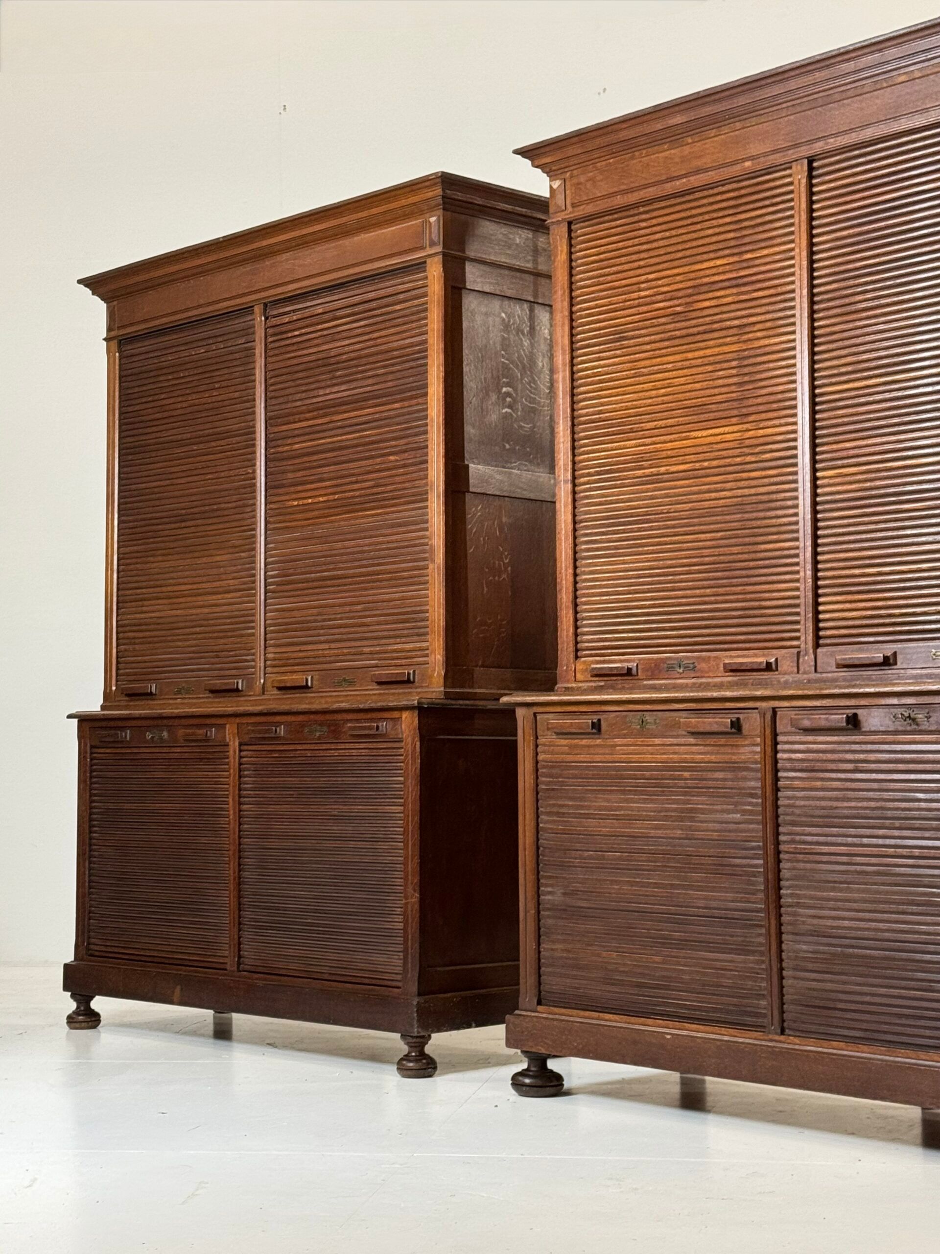 2 x oak filing cabinets ca. 1900