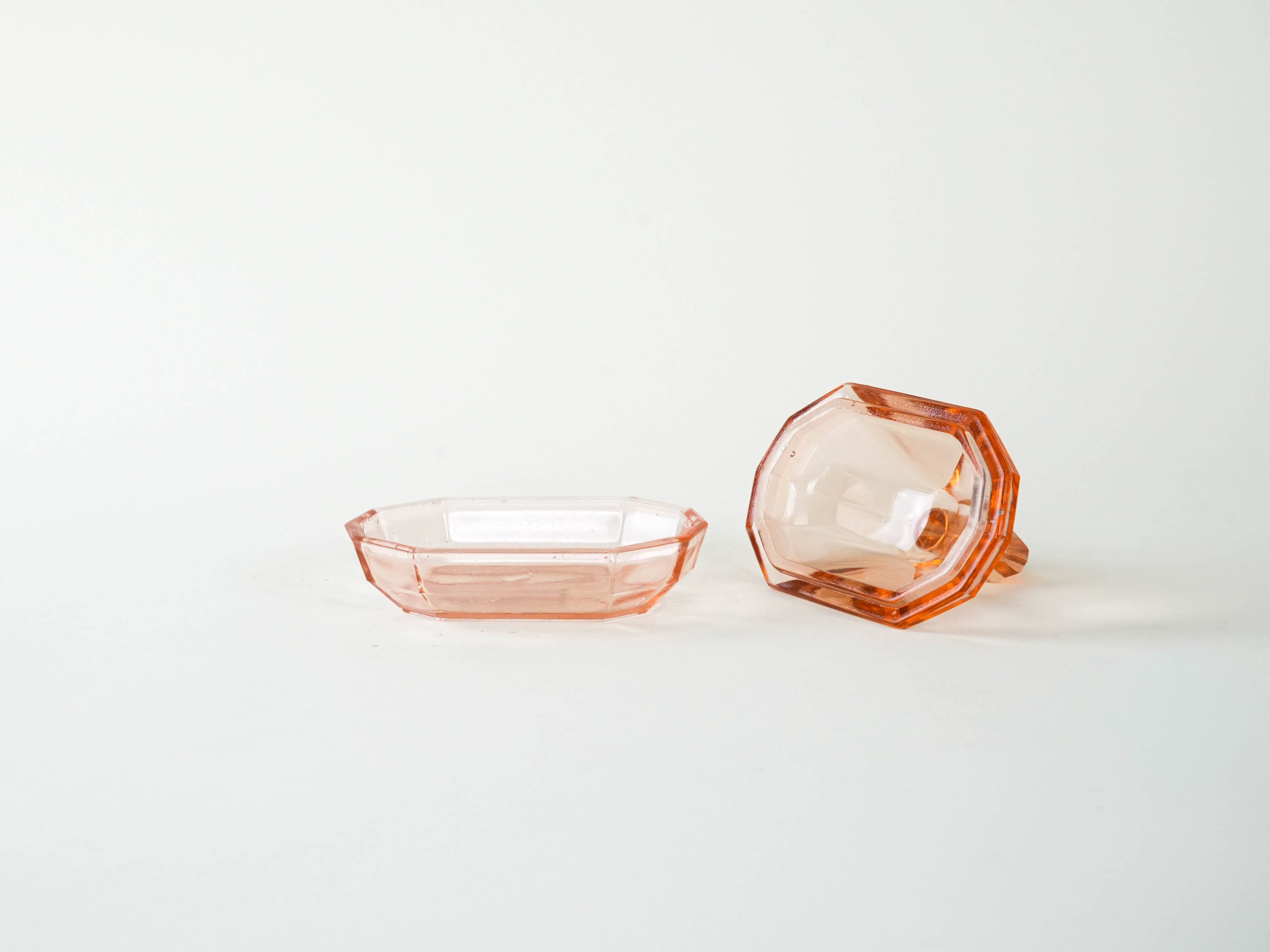 Glass butter dish, art deco, 1930s, production: Italy