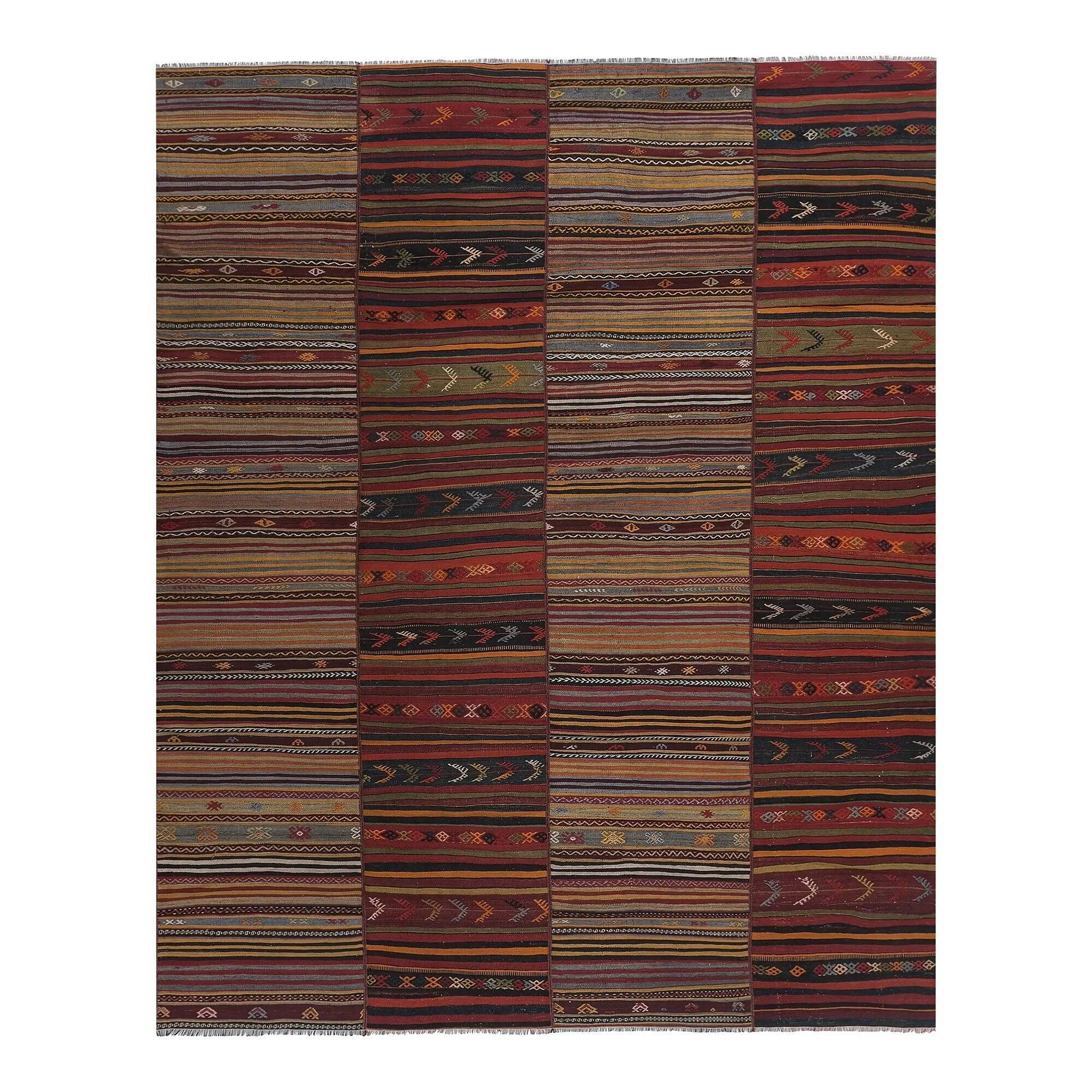 Vintage Turkish kilim handwoven 273x356 cm