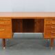 Mid-century Danish teak writing desk with brass details, 1960s