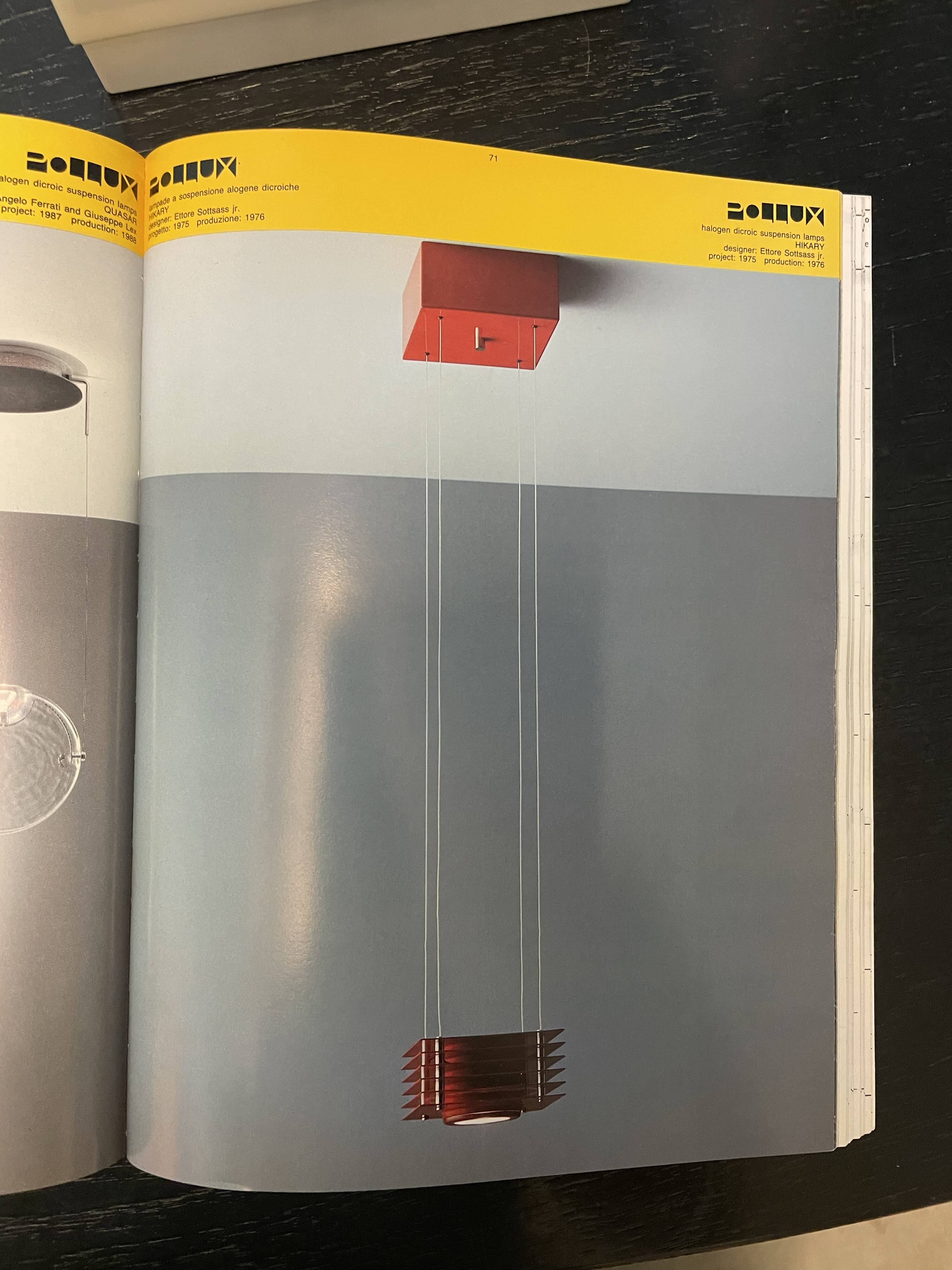 Ettore Sottsass suspension Hikary ed. Skipper circa 1980