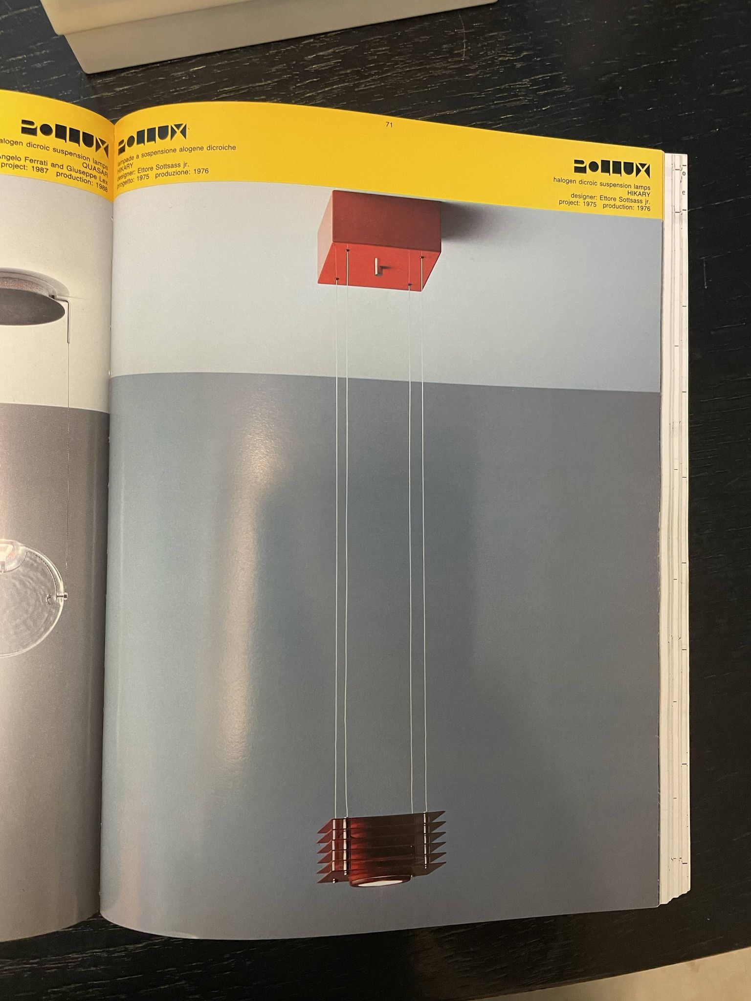 Ettore Sottsass suspension Hikary ed. Skipper circa 1980