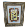 Persian miniature in frame with marquetry