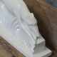 Sculpture en faïence émaillée blanche "lévrier en course" Abel René-Philippe