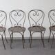 Ensemble de 4 chaises en fer forgé.