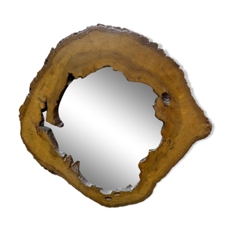 Free form mirror walnut vintage design 70/80
