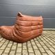 100% original vintage Cognac leather Togo Ligne Roset 2zit
