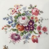 Set 12 assiettes dessert porcelaine fleurs et dorure