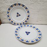 Pair of indigo and saffron flat plates
