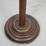 Art Deco Asian Style Carved Wood Floor Lamp, 1930s