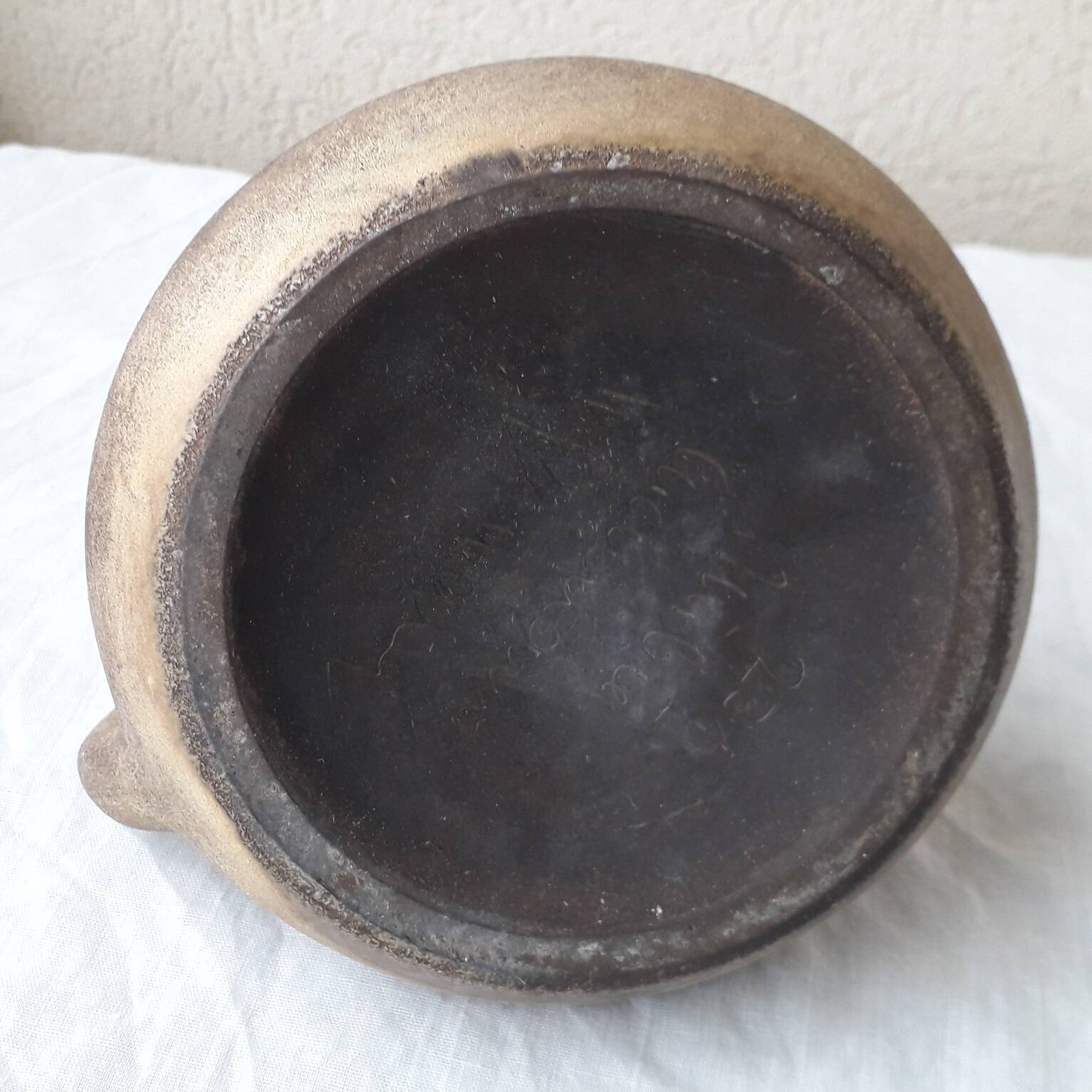 Ceramic candlestick signed