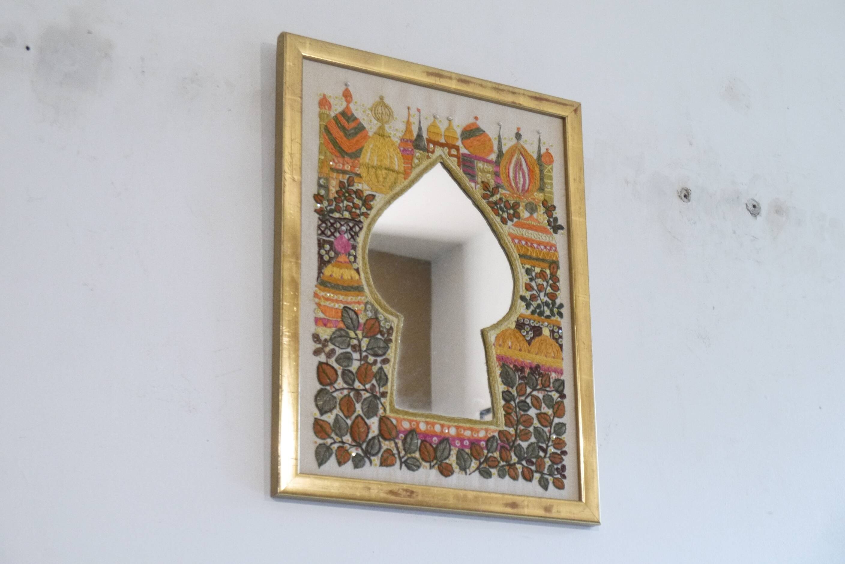 Scandinavian woven mirror 1970