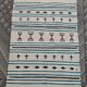 Kilim handmade white carpet in natural wool