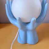 80s enameled ceramic hand lamp