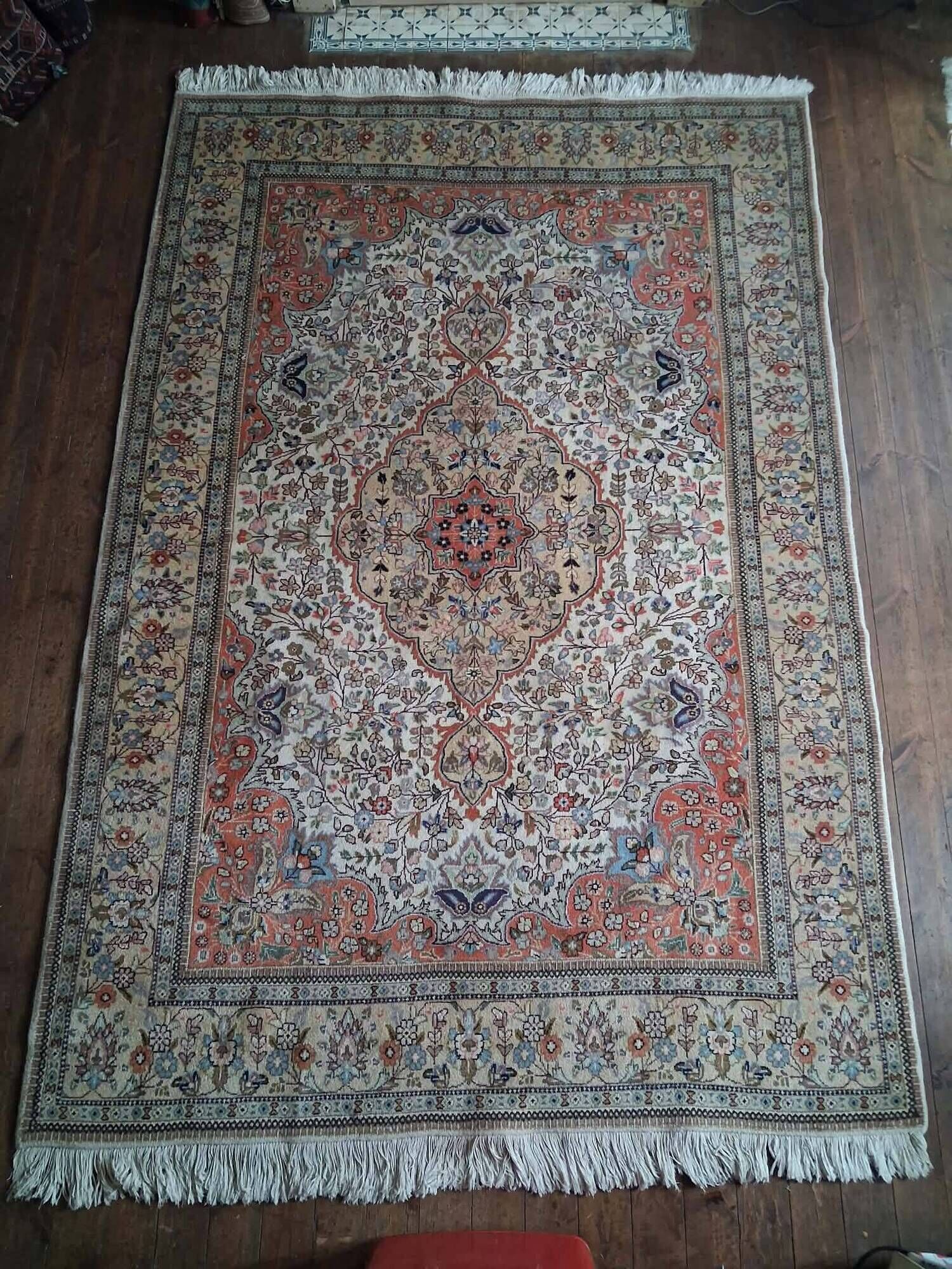 Handmade Tabriz Persian rug 300x203cm