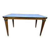 Louis XVI style coffee table in Carrara marble with toupie legs