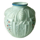 Blue opaline vase with pine cone decor, art deco period