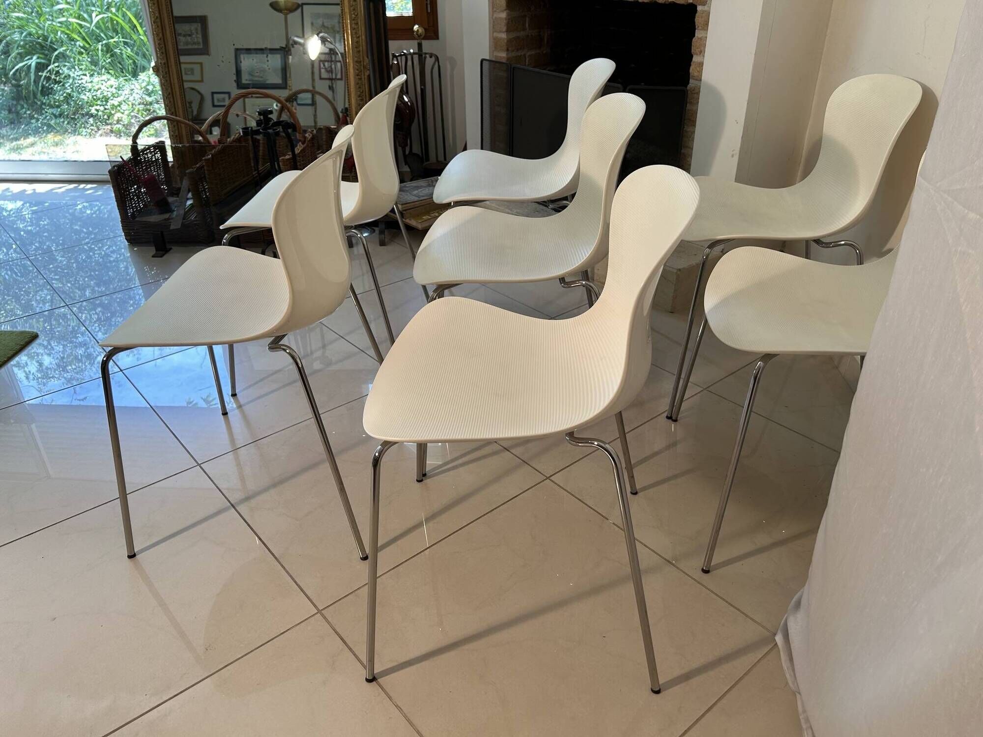 Set of 7 chairs, model nap ks50 by kaspar salto, edition fritz hansen.