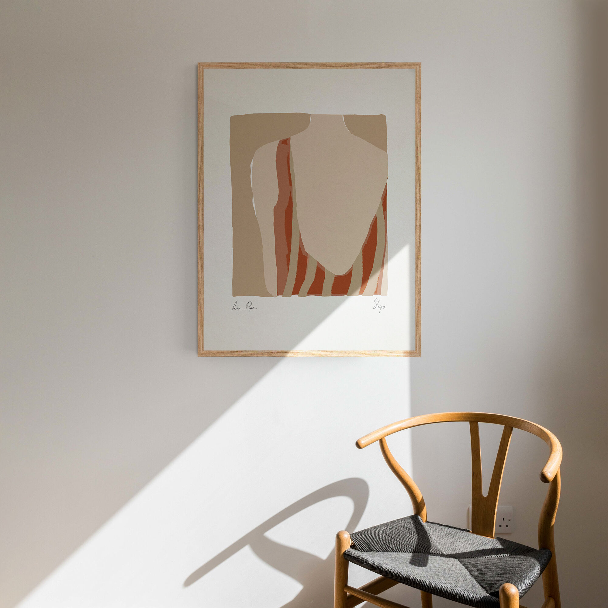Framed female figure giclee art print 50x70cm