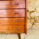 Vintage walnut commode with tapered legs circa 1950s