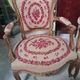 Pair of gold Louis XV style armchairs – Petit point upholstery