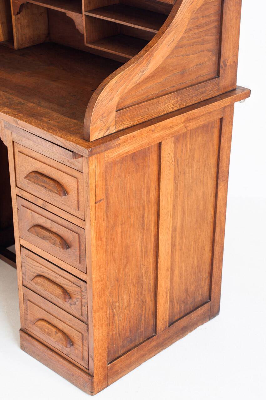 Vintage desk - secretary. Oak wood. France, 1940s