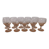 10 stemmed glasses "Cholet" art deco crystal year 1940