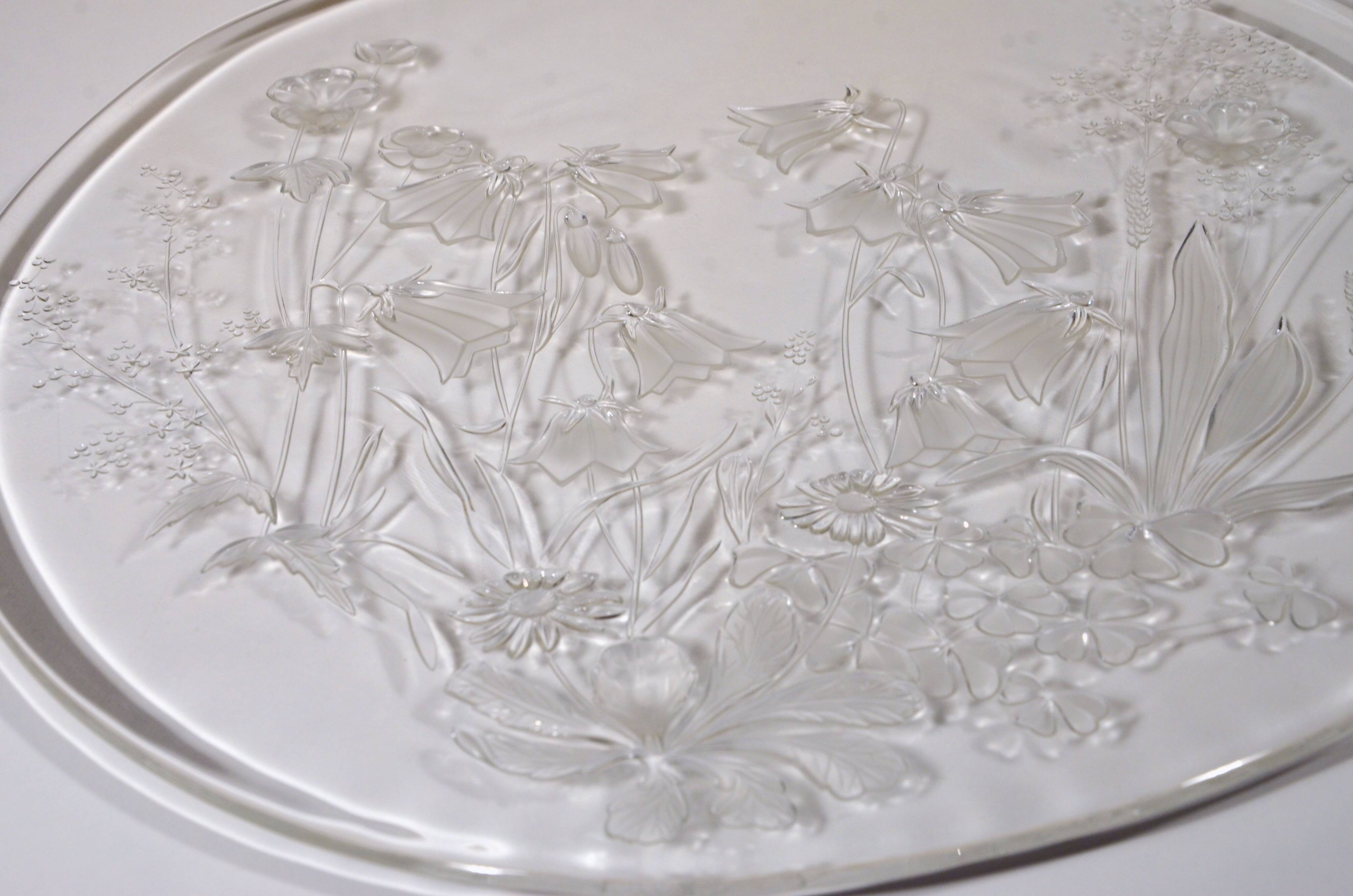 Decorative glass plate, Wiesengrund, Germany, 33 x 1cm